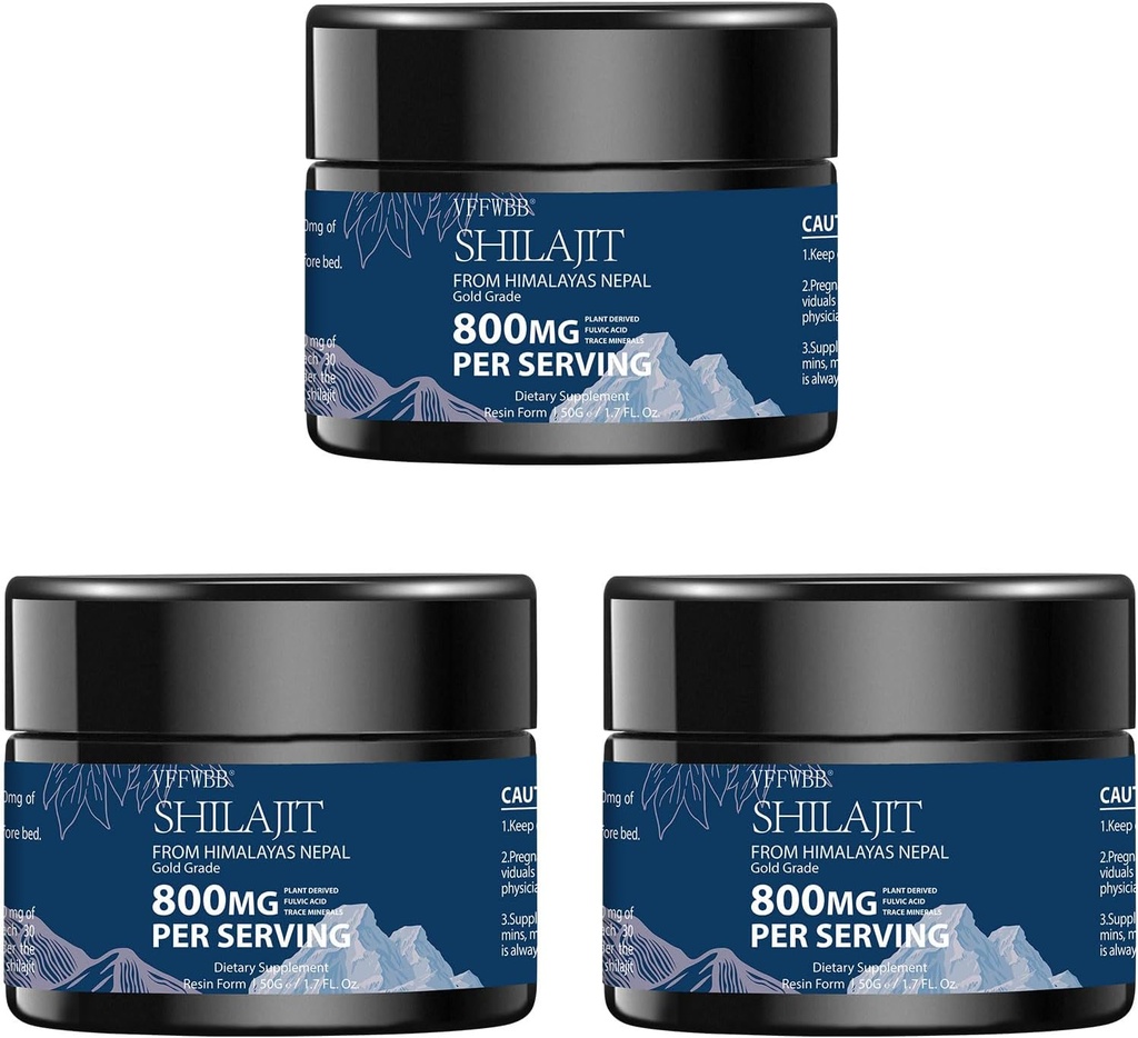 800mg Shilajit Pure Himalayan Organic Shilajit Hartsi-Gold Grade Shilajit miehille ja naisille 85+ Trace Minerals & Fulvic Acid-100% Natural Shilajit Supplement for Energy & Immuuni Support -50 Grams