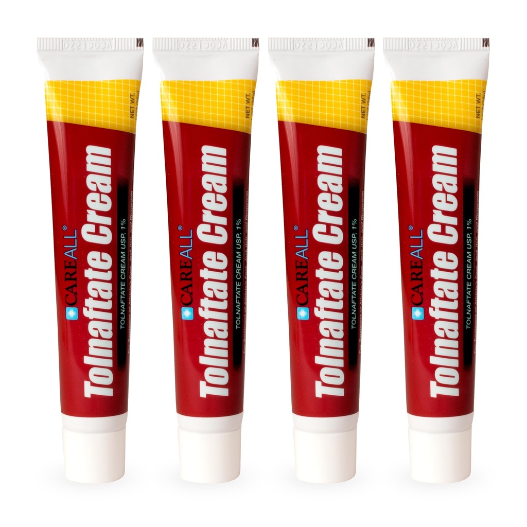 CareAll Tolnaftate Cream USP 1%, 1,0 oz. Tube (4 Pack), effektiv antifungal behandling och Itch Relief för Athlete Foot, Jock Itch, Ringworm, jämför med ledande varumärke