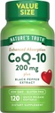 Naturens sanning Q10 200mg | 120 Softgels | Hög Absorption | Non-GMO & Gluten Free Coenzyme Supplement | med Black Pepper Extract