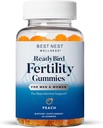 Paras pesäwellness Hedelmällisyys Gummies - Prenatal Multivitamiini Conception Support - Ravintolisä metyylivitamiinit - Vibrant Health Support Coenzyme Q10 - Persikka, 60 Gummies