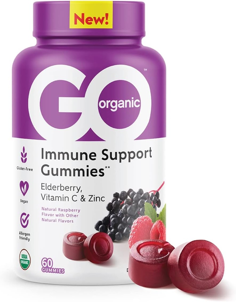 GO ORGAANINEN Ravitsemus Immuunituki täydentää Gummies ... 60 Count...