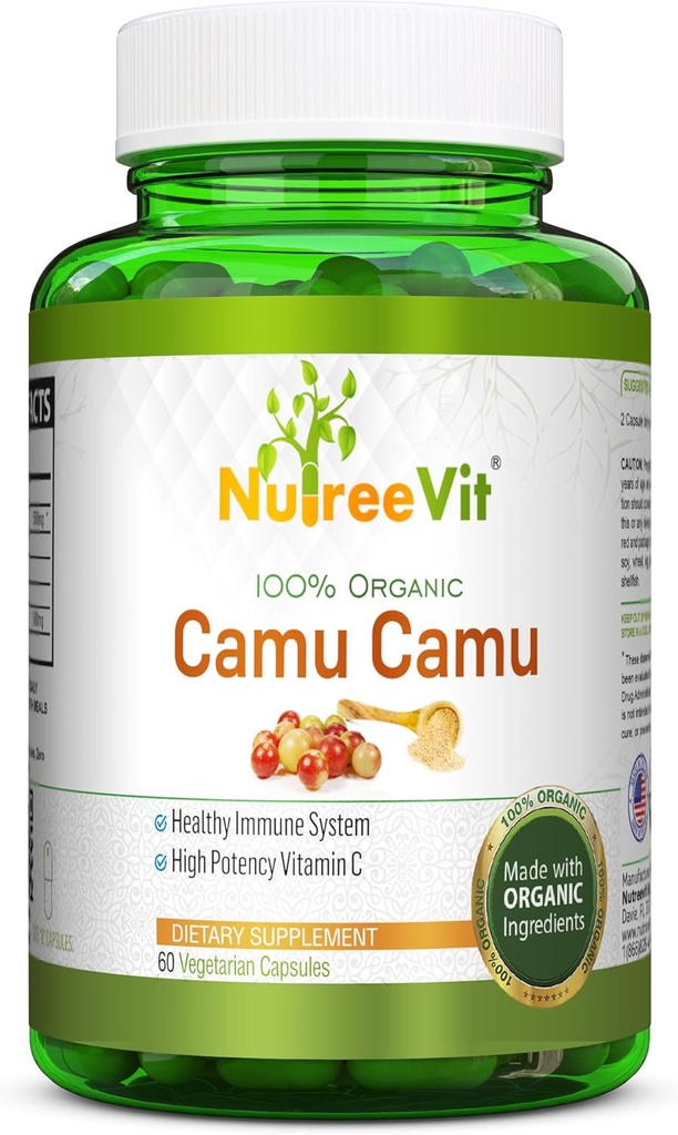 NurteeVit 100% Organic Camu Camu kapselit 500mg (60 kreivi)