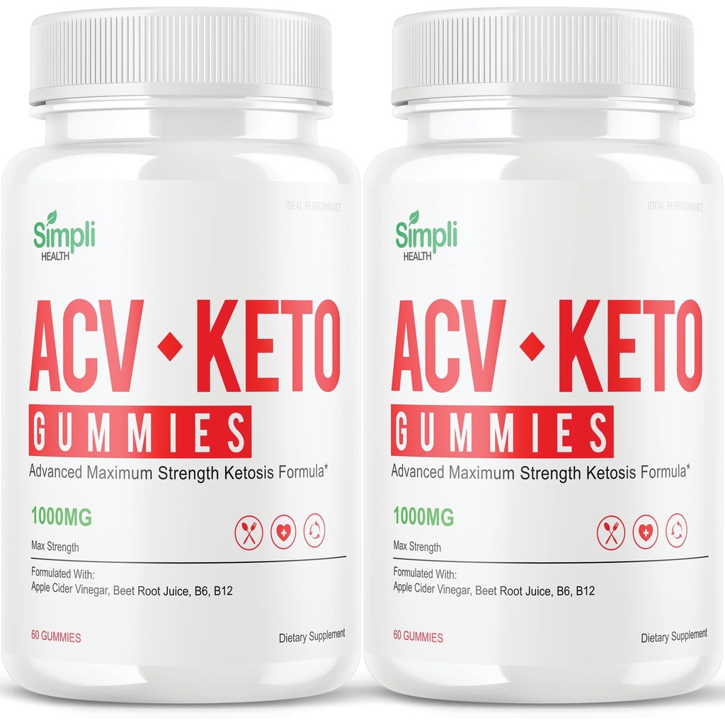 IDEAL OPERATION (2 pakkaus) Simpli ACV Ketos Gummies Simpli Health Gummies SimpliHealth Gummies Yksinkertaisesti Acc (120 Gummia)
