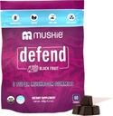 Mushie 100% Organic 5 Super Mushroom Complex Gummies - 2000mg Reishi, Turkey Tail, Maitake, Chaga & Shiitake Blend - Gut Health & Immuuni Tuki D-vitamiini - Vegan, Gluteeniton - 60