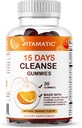 Vitamatic 15 Day Cleanse Gummies, Senna, Cascara, Psyllium, pellavansiemen, Aloe Vera, Licorice, MCT, Probiootti