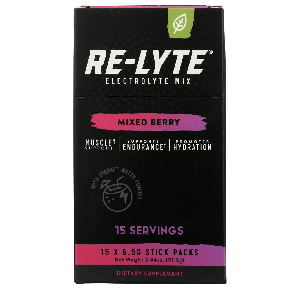 RELYTE Re-Lyte Electrolyte Drink Mix Mix Berry 15 Tarjoilut Paketit 3.44 oz
