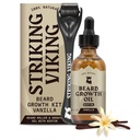 Striking Viking Parta Kasvuöljy - 2 fl oz, Pakkaus 1, Vanilla - Paksu Parta Oil Jojoba & Argan Uutteet - Edistää kasvojen hiusten kasvua ja tavoitteet Patchy alueet - Biotin linnoitettu