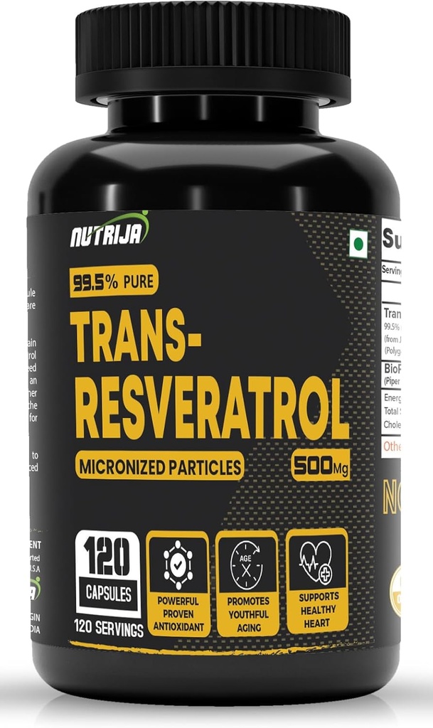 Trans Resveratrol 500MG kapselit - 99,5% Pure Micronized ja Erittäin biologisesti saatavilla oleva lisäravinteet ...