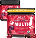 Llama Naturals Lasten monivitamiinia Gummies, Vegaani, Luomu D-vitamiinia, C & K-vitamiinia, Toddler Real Fruit Gummy Vitamiineja, Pureskeltava lisäravinteet, Koko ruoka monivitamiinia, Ei lisätty sokeriruoko, Kirsikka, 2 Pk