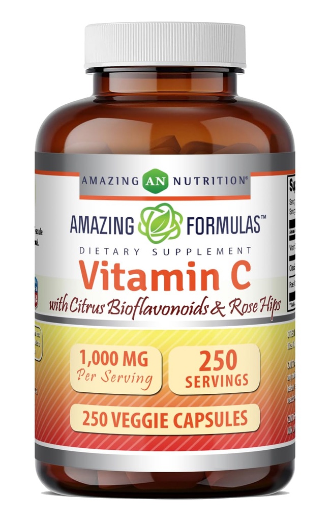 Hämmästyttävä Formula C-vitamiinin kanssa Rose HIPS & Citrus Bioflavonoids 
