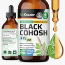 BIO KRAUTER Musta Cohosh Tincture - Vegaani musta Cohosh täydentää Naisten tuki - Alkoholi ja sokeriton - 4 Fl.Oz.
