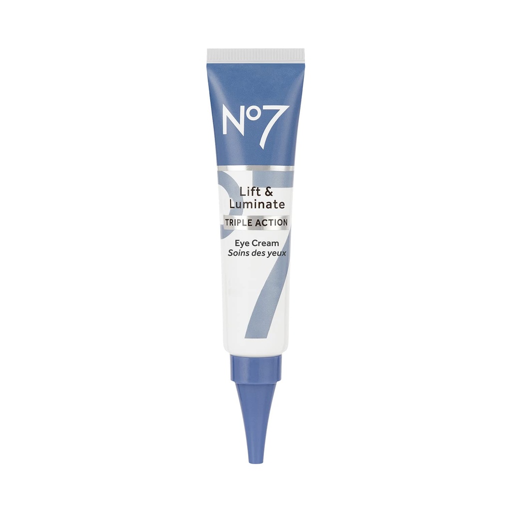 No7 Lift & Luminate Triple Action Under Eye Cream - Tummat ympyrät silmien hoito C-vitamiini & Collagen Peptide tekniikka - auttaa vähentämään Puffiness, pussit & ulkonäkö ryppyjä (0,5 oz)