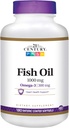 21st Century Fish Oil 1000 mg Enteric coated Softgels, 180-Count (pakkaus 2)