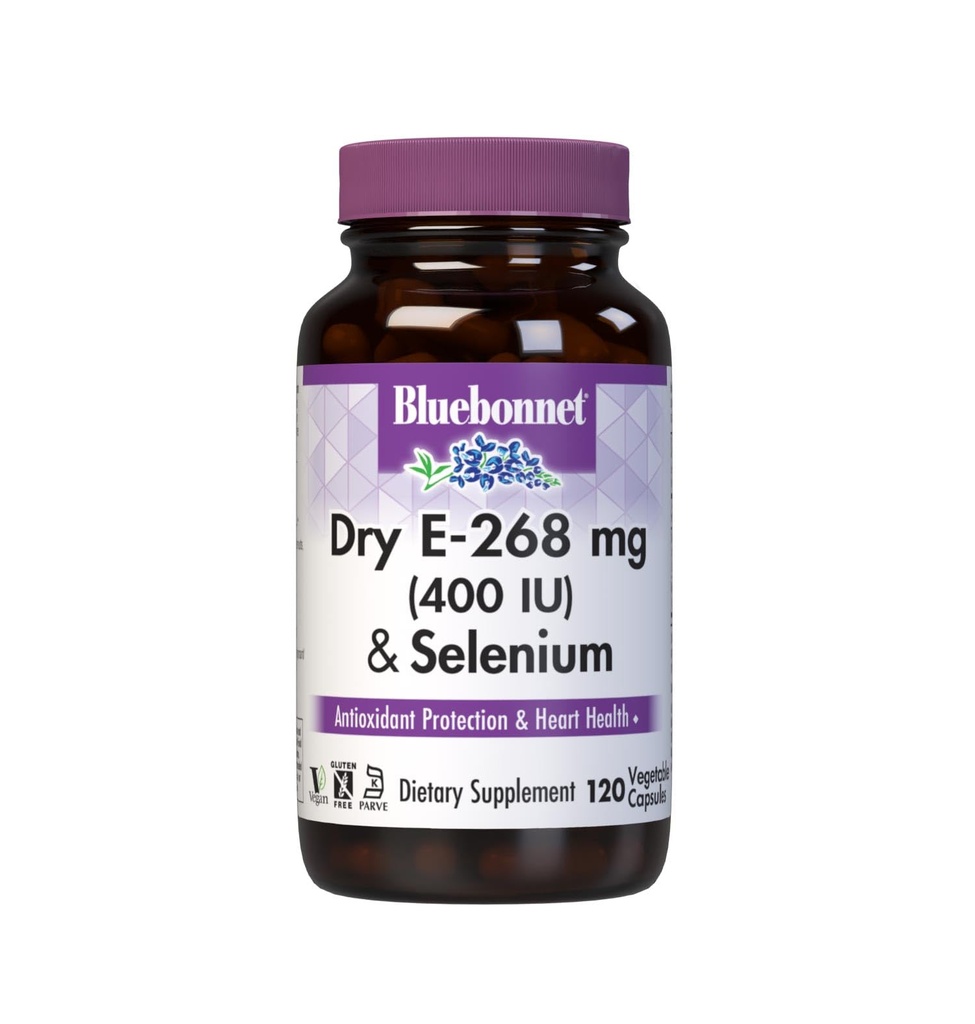 BlueBonnet Dry E-400 IU Plus Selenium Vegetarian Capsules 120 Count, White