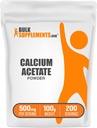 BulkSupplements.com Kalsiumasetaattijauhe - kalsiumlisä, ruokaluokka - puhdas & Gluteeniton, 500 mg per tarjoilu, 100g (3.5 oz) (pakkaus 1)