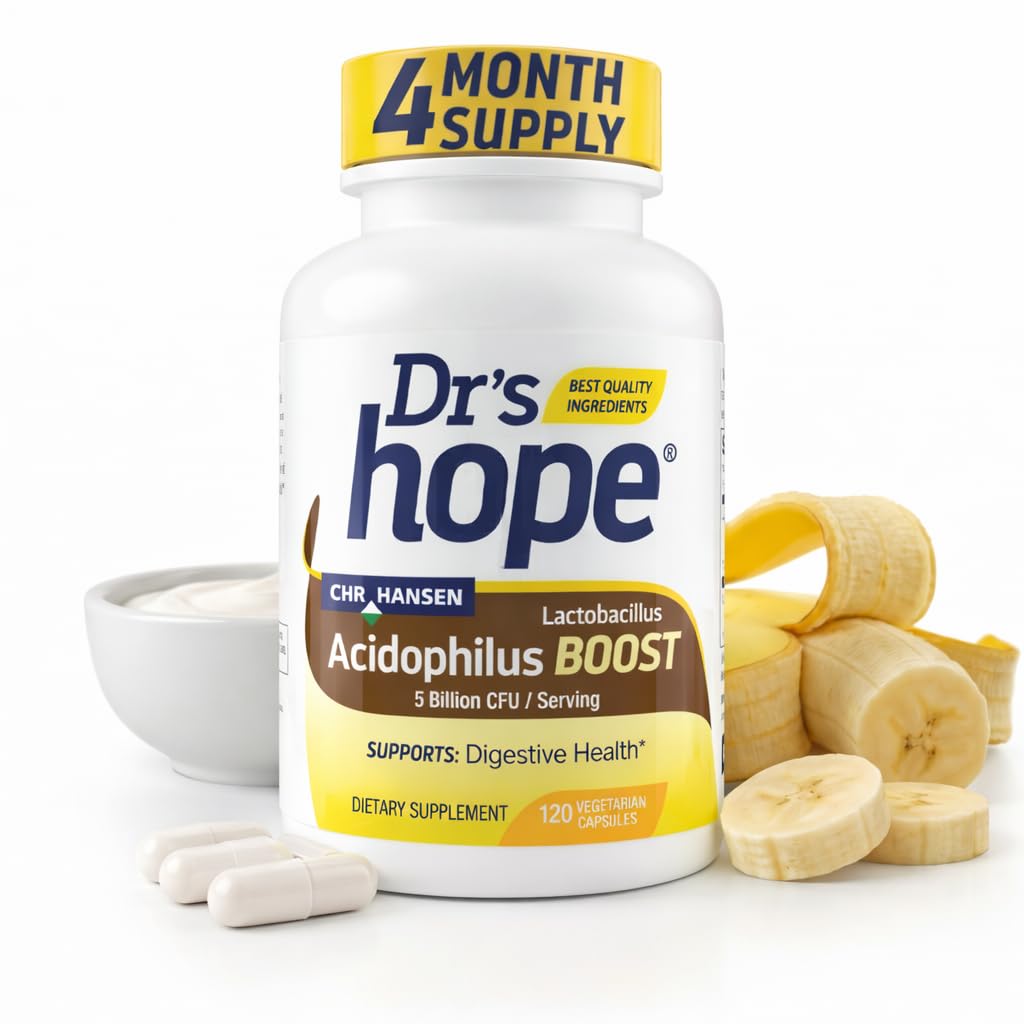Lactobacillus Acidophilus Boost 5B CFU - Probiotics for Digestive Health - Stöder Digestive Health, Immune Function och Overall Gut Health - 120 Veggie Capsules, Made in the USA