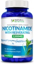 Generic Natural Vitamiini Extra Strength Nikotinamidi yhdessä Resveratrol 1200 mg (Vitamin B-3) 120 Kasviskapselit Gluteeniton & ei-GMO