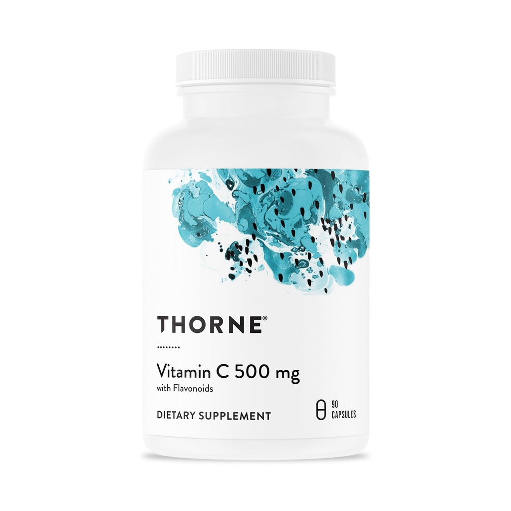 THORNE - C-vitamiini - C-vitamiinin ja Citrus Bioflavonoidien sekoitus appelsiinista - tukee immuunijärjestelmää, solujen energian tuotantoa, kollageenin tuotantoa ja tervettä kudosta* - Gluteeniton - 90 tarjoilua