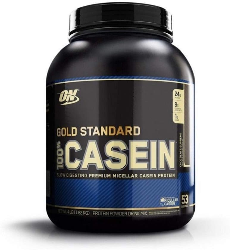 Optimum Nutrition Gold Standard 100% Micellar Casein Protein Powder, hidas digesting, auttaa pitämään sinut täynnä, yön yli lihasten Recovery, Supreme, 4 punta (Pakkaus May Vary)