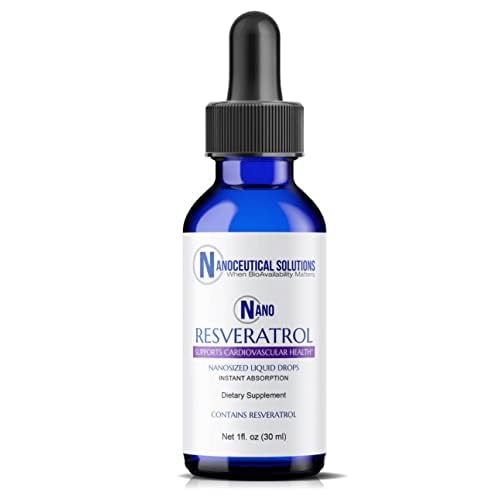 Nanoceutical Solutions Nano Liquid Resveratrol Trans Resveratrol Supplement for Brain & Heart Health | Ultra-Efficient Absorption, Upp till 8 gånger högre än Resveratrol Capsules | 30 portioner