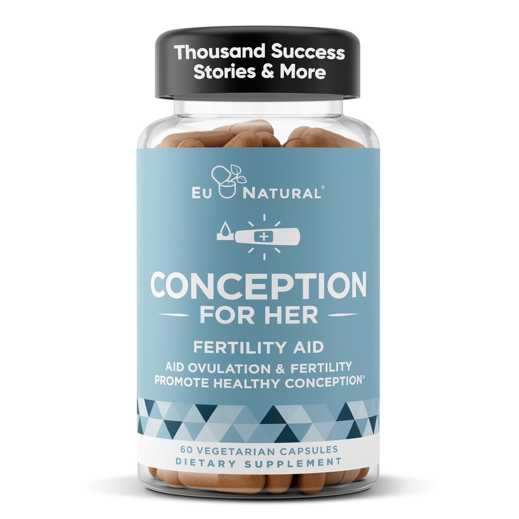 Conception Fertility Supplements for Women - Aids Ovulation, Hormonal Balance, & Regular Cycles - Prenatal Vitamin Support med Myo-Inositol, Folate, Folic Acid, Vitex - 60 Vegetarian Soft Capsules