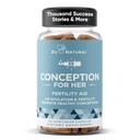Conception Fertility Supplements for Women - Aids Ovulation, Hormonal Balance, & Regular Cycles - Prenatal Vitamin Support med Myo-Inositol, Folate, Folic Acid, Vitex - 60 Vegetarian Soft Capsules