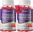 Kalium Magnesium Gummies 500 mg Sokeriton magnesium Glycinate täydennysosa magnesium L-treonaatti, vitamiini D3, parannettu jalkakramppeja, muscle, sydän terveys aikuisille vadelma maku 180 kreivi
