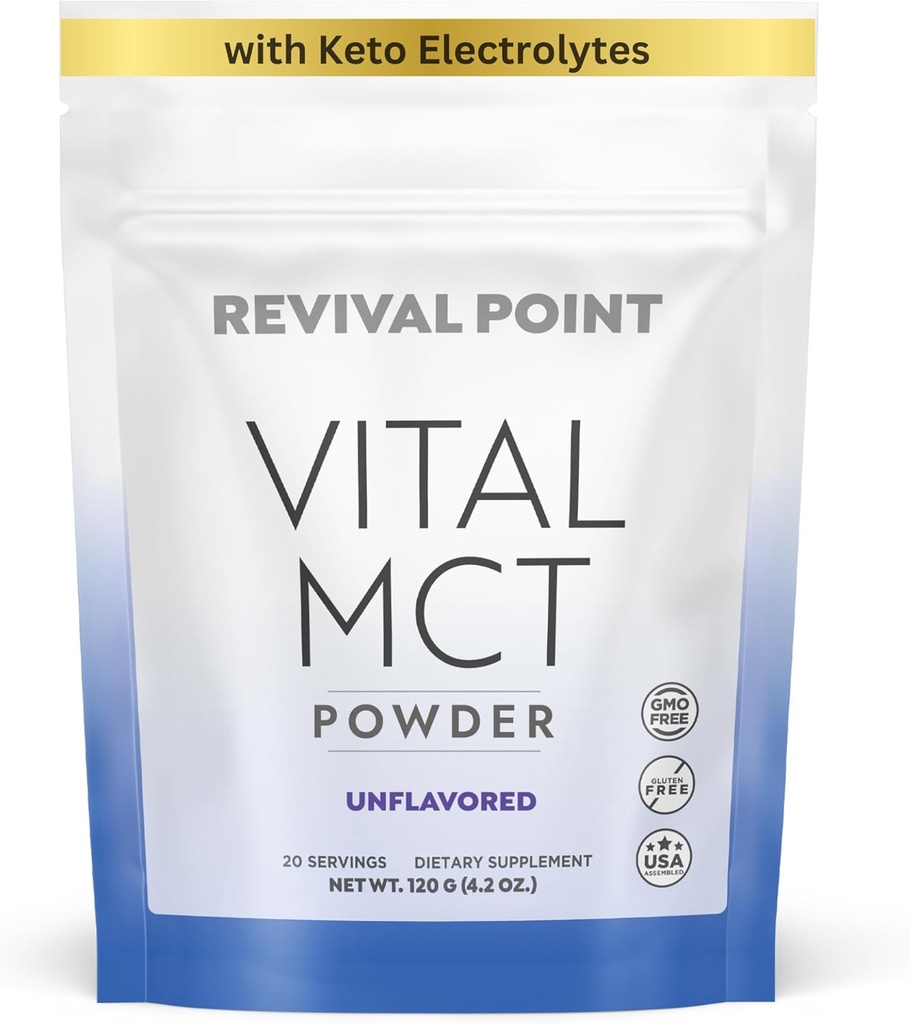 Premium makuton MCT Oil Powder Keto Electrolytes- Kerma kahvia, teetä, ja Shakes- Sisältää 15x Biosablet Kromi Picolinate, C10 ja C8 MCT Oil Derived Coconuts 120 Grams