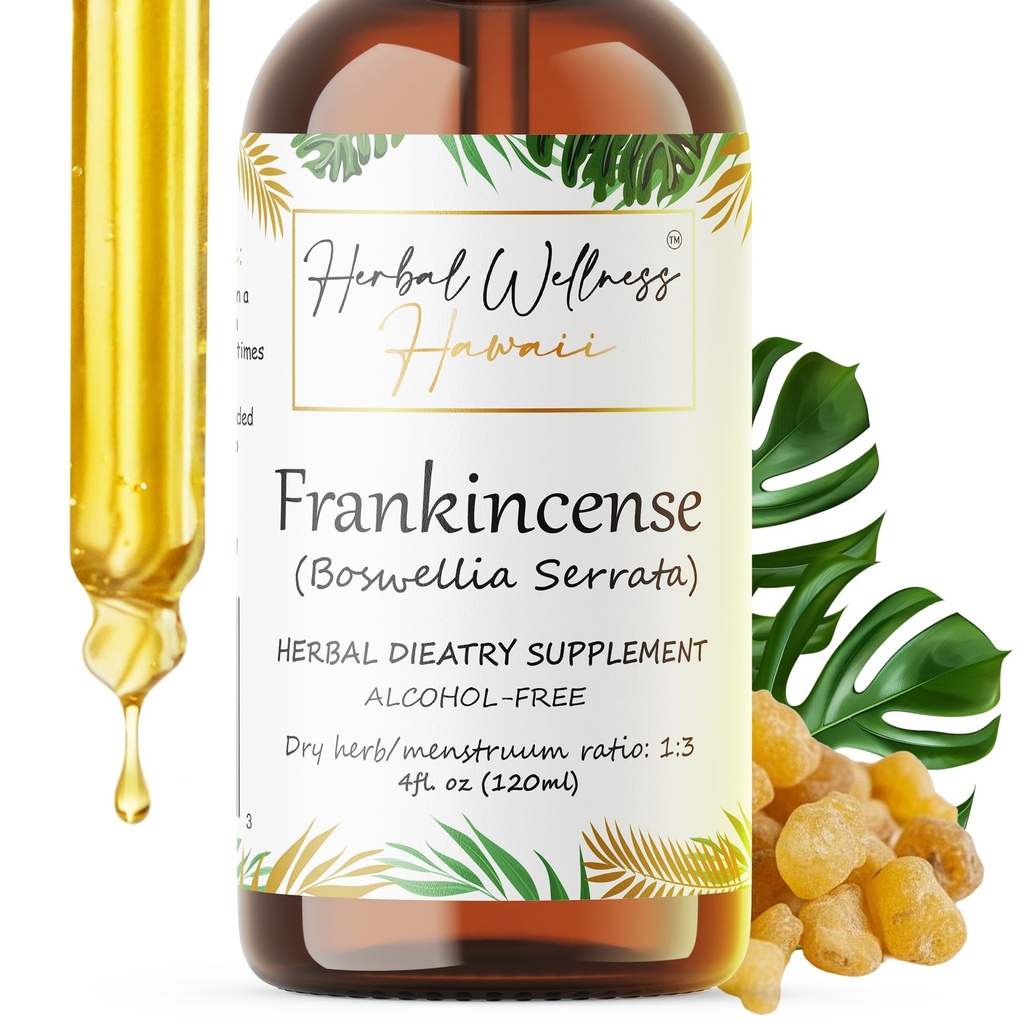 Frankincense Liquid Extract - Herbal Wellness Supplement, Boswellia Serrata Dried Resin Tincture, alkoholfri 4 Fl.oz