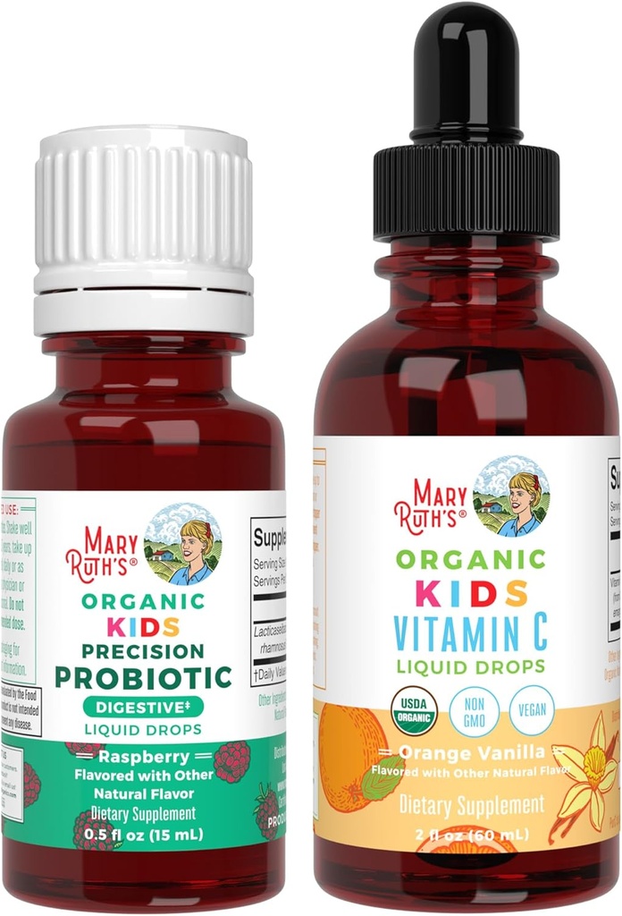 MaryRuth Organics Precision Probiootti & Vitamiini C Drops for Kids ... UDA Organic, Clean Label Project Varmennettu® ... Gut Health, Immunosupport, & General Wellness ...