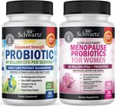 BioSchwartz Probiotic 40 miljarder CFU 60 greve + Menopause Probiotika för kvinnor 30 greve