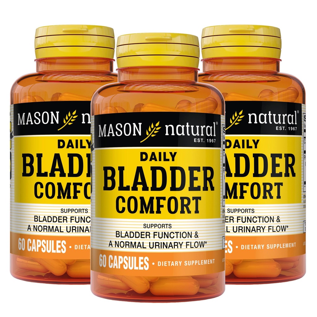 Mason Natural Daily Bladder Comfort, 30,Day Supply, med Calcium, Pumpkin Seed och Soy Germ för att stödja Normal Bladder funktion, 60 kapslar (Pack of 3)