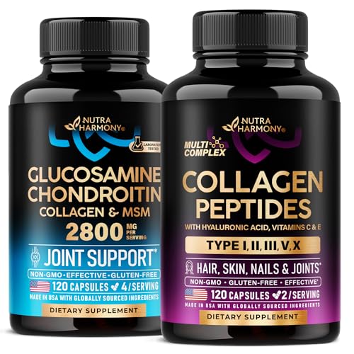 NUTRAHARMONY Glukosamiinikrondroitiini ja kollageeni Peptides -kapselit