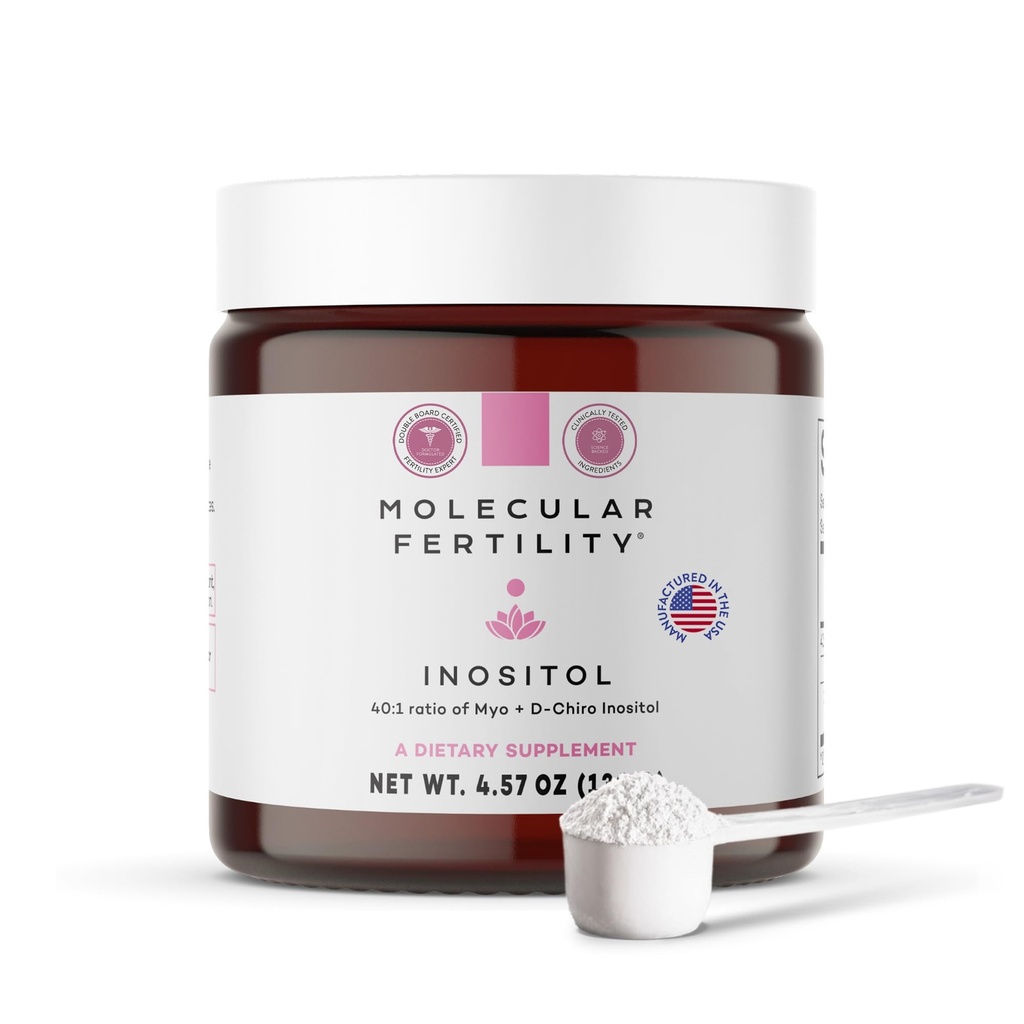 Myo-Inositol & D-Chiro Inositol Powder - Fertility Supplement for Women & Men - 40:1 Suhde, Hormonitasapaino, Lisääntymistuki, Glukoosiaineenvaihdunta - Ei maku - 30 päivän tarjonta