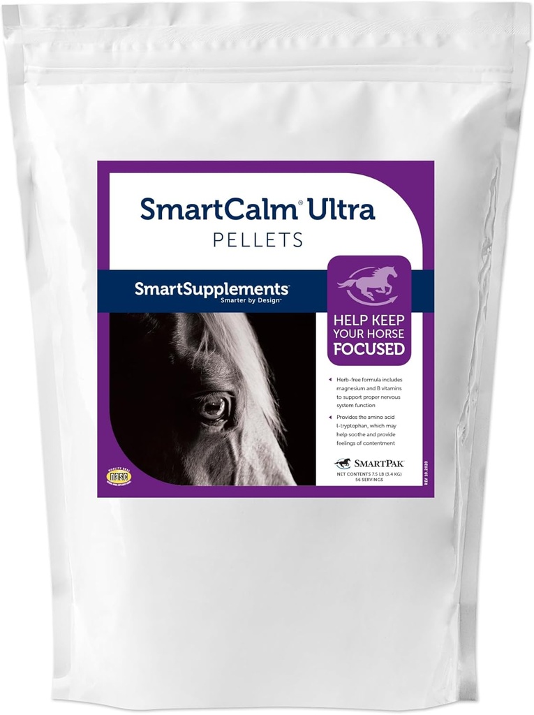 SmartCalm Ultra Pellettejä Calming Horse Lisäravinteet Ei lisätty yrttejä tai sokeria Equine Supplement ... auttaa minimoimaan Liiallisen Skitishness... 56 Tarjoilut ... 7,5 lb Bag