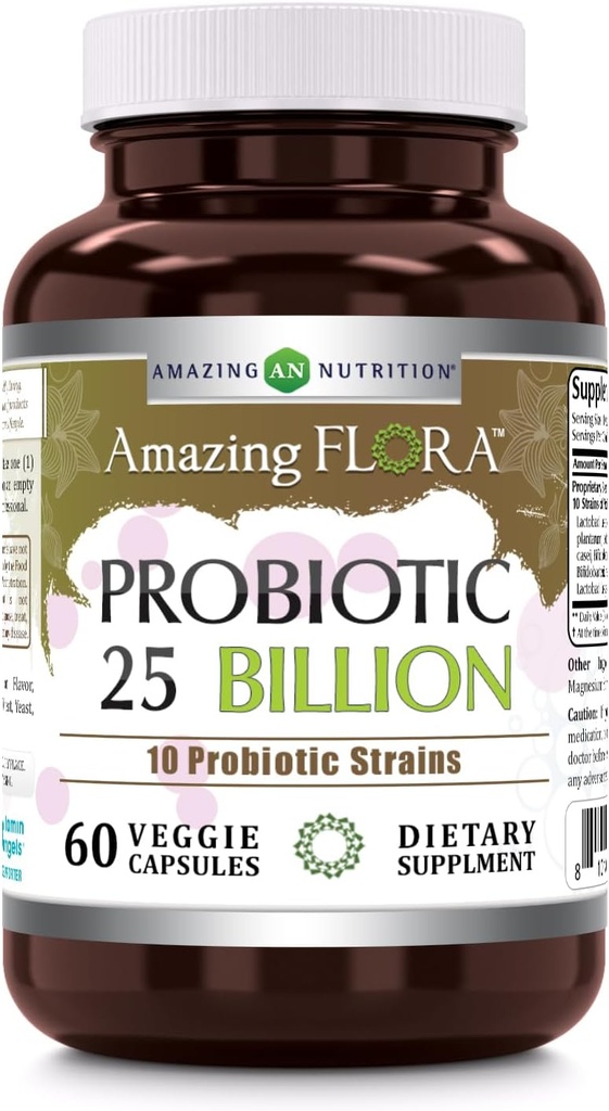 Fantastiska Flora Probiotiska Supplement | 25 miljarder-10 Stammar | 60 Veggie Capsules | Icke-GMO | Glutenfri | Made in USA