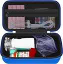 HESTECH Hard Travel Carrying Case for Asthma Inhaler for Inhaler Spacer, Mask, Inhaler Holder Asthma Bag med Mesh Pocket för Saline Solution och andra väsentligheter, Blue (endast fallet)