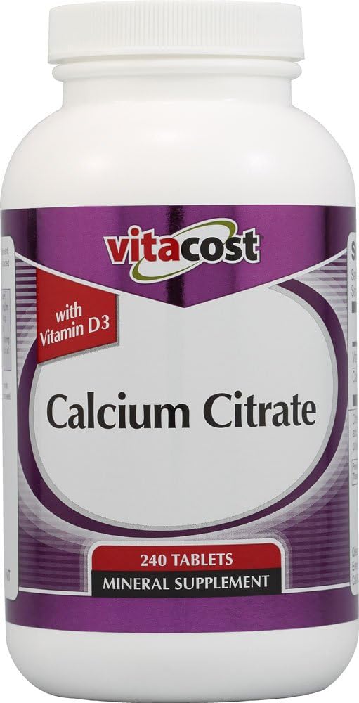Vitacost Kalsiumsitraatti D3-1000 mg per annos - 240 tablettia
