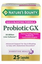 Naturens Bounty Probiotic GX, hjälper till med yrkesgas och uppblåsthet, kosttillskott, matsmältningshälsa, 25 kapslar