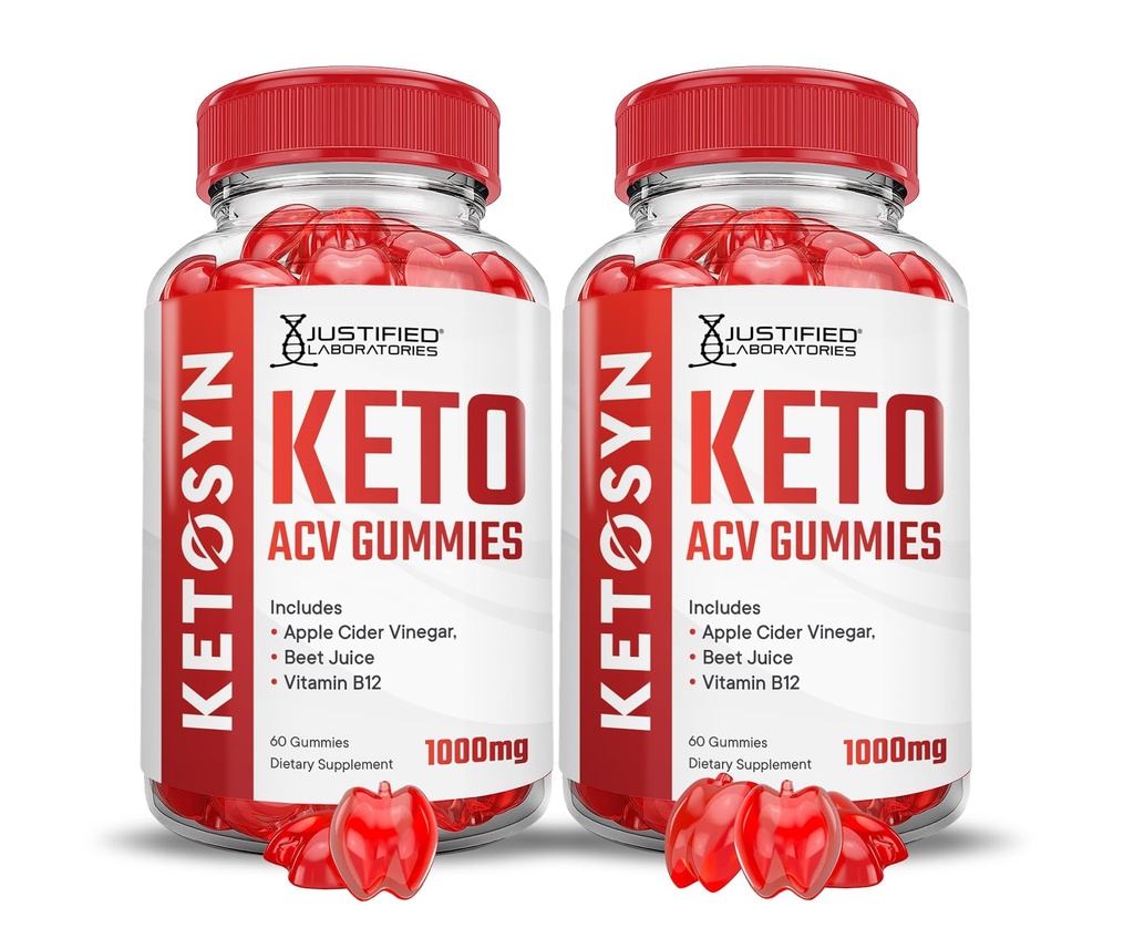 (2 pakkaus) Ketosyn Keto ACV Gummies Advanced Formula 1000MG Ketosyn Keto Gummies Apple Siideri Viinietikka Muotoiltu granaattiomena Beet Juice Powder B12 Vegan Non GMO 120 Gummys