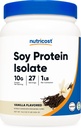 Nutricost soijaproteiini-isolaattijauhe, 1 LB vanilja - 10 grammaa proteiinia per tarjoilu, vegaaninen, GMO-vapaa ja gluteeniton