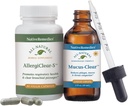 Native Remedies Clear Sinus & Throat ComboPack - Natural Homeopathic Mucus-Clear för Phlegm and Congestion och Herbal Supplement AllergiClear-S för andningshälsa och funktion