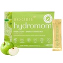 Boobie Hydromom Superfood Electrolyte Drink Mix, Green Apple | Uppfriskande Energi & Hydration Boost för Mamas | On-The-Go & Travel Essentials för Graviditet, Laktation och Utöver, 15 Packets