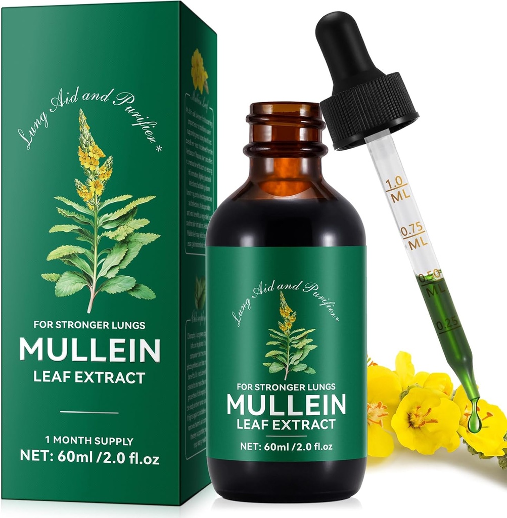 Mullein Drops for Keuhkot, Mullein Leaf Tincture Drops 