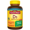 Nature Made D3-vitamiini 2000 IU (50 mikrog), D- vitamiinilisä luun, hampaiden, lihasten ja immuuniterveyden tuki, 400 tablettia, 400 päivän toimitus