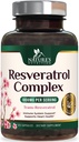 Resveratrol Supplement 1800mg - Extra styrka antioxidanter för hälsosamt åldrande och immunstöd - Hjärthälsa och cellulärt energistöd - icke-GMO, biotillgänglig trans-resveratrol - 120 Vegan kapslar