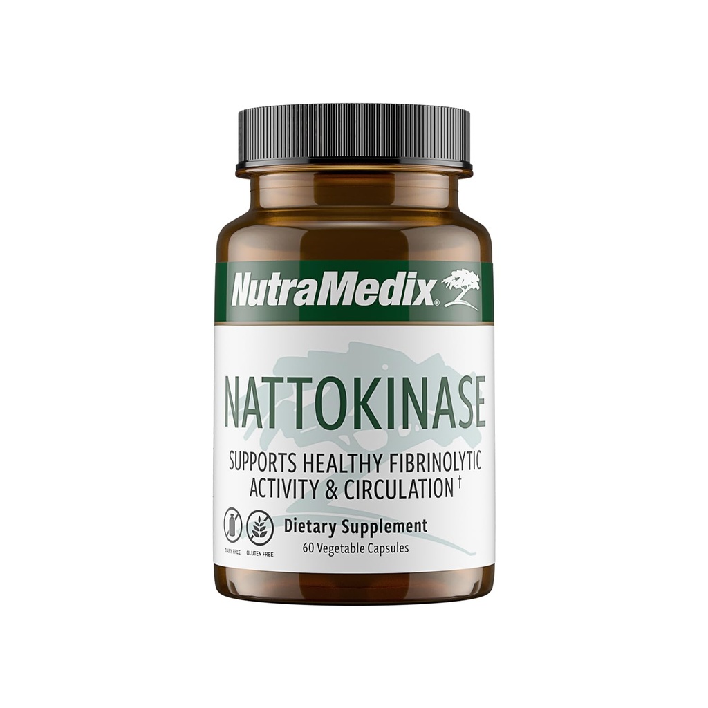 NutraMediax Nattokinaasi Supplement - Nattokinaasi 2000 FU per Serving - Suunniteltu tukemaan sydämen terveyttä ja tervettä kiertoa - Gluteenittomat + maitotuotteet (60 kapselia)