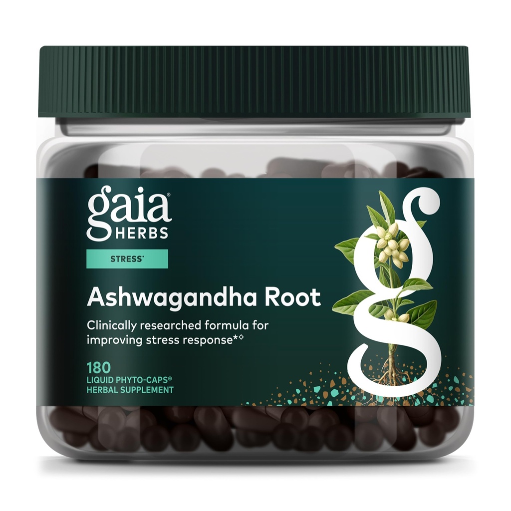 Gaia Yrtit Ashwagandha juuri - Stressi helpotus & uni tuki täydentää - tukee tasapainotettu energiatasot & Positiivinen Näkymät* - 180 Vegan Liquid Phyto kapselit (90 päivän toimitus)