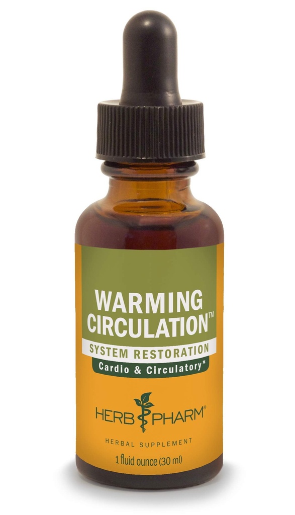 Herb Pharm Warming Circulation Liquid Herbal Formel för kardiovaskulärt och cirkulatoriskt stöd - 1 Ounce (FGINGER01)