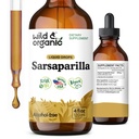 Wild & Organic Sarsaparilla Root Tincture - Totalt stöd - Sarsaparilla Extract Supplement - Vegan, Sugar & Alkoholfri flytande droppar - 4 fl oz